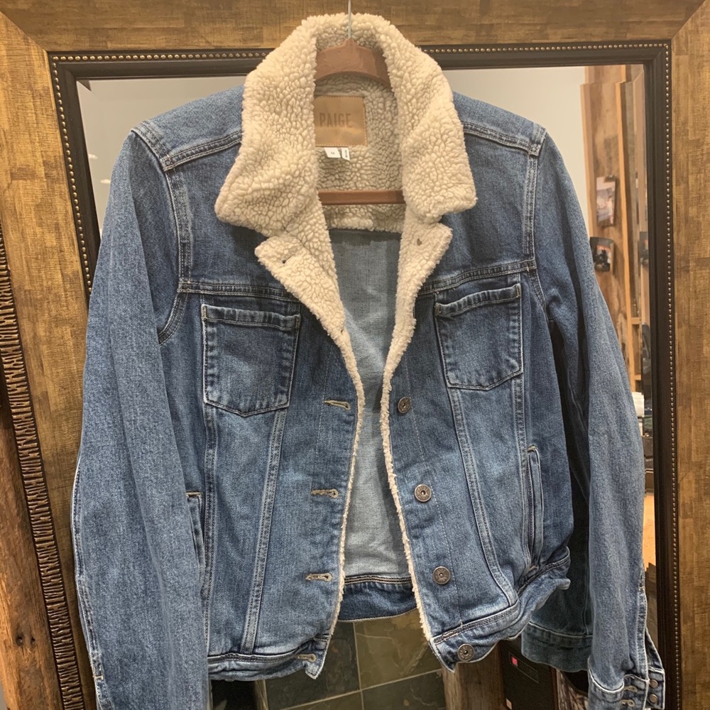 PAIGE Sherpa Lined Denim Jacket